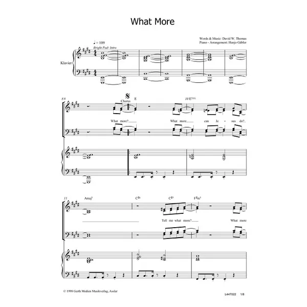 Produktbild des Artikels What More (Noten - Download)