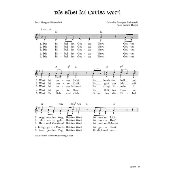 Produktbild des Artikels Die Bibel ist Gottes Wort (Noten - Download)