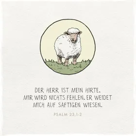 Produktbild des Artikels Holzschild quadratisch - Der Herr ist mein Hirte (Schaf) ()