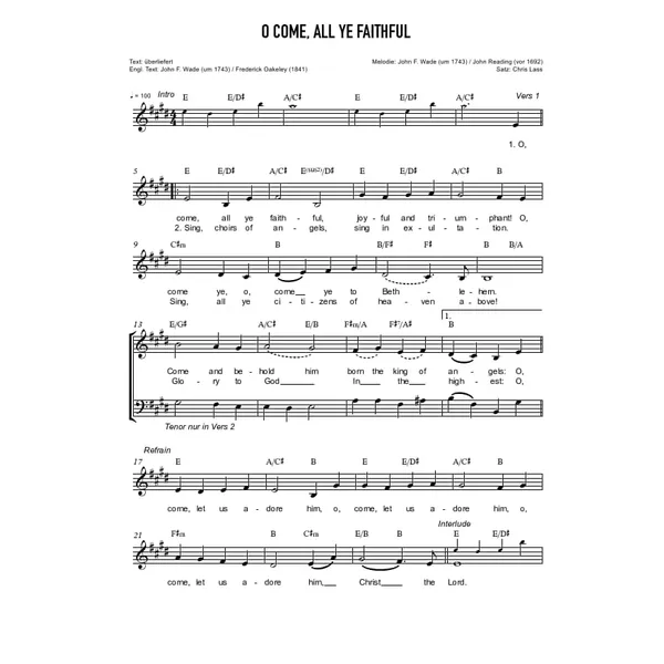 Produktbild des Artikels O Come All Ye Faithful (Noten - Download)