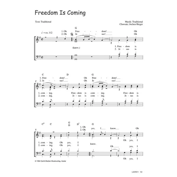 Produktbild des Artikels Freedom Is Coming (Noten - Download)
