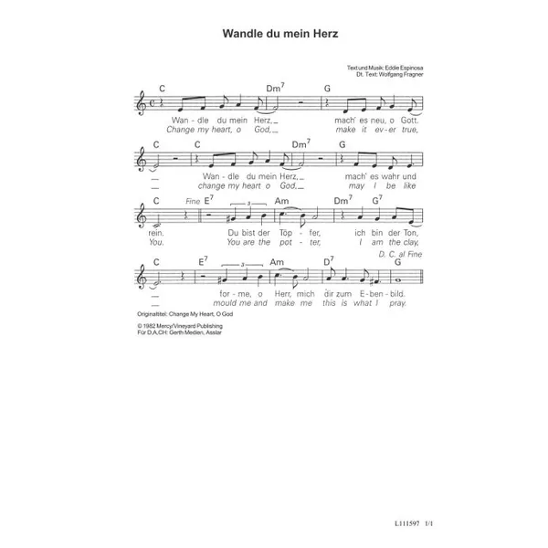 Produktbild des Artikels Wandle du mein Herz (Noten - Download)