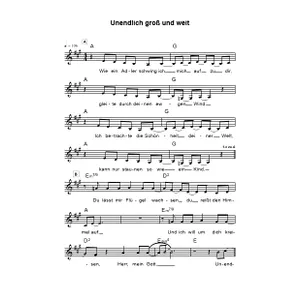 Produktbild des Artikels Unendlich groß und weit (Noten - Download)
