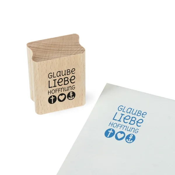 Produktbild des Artikels Holzstempel "Glaube, Liebe, Hoffnung" ()