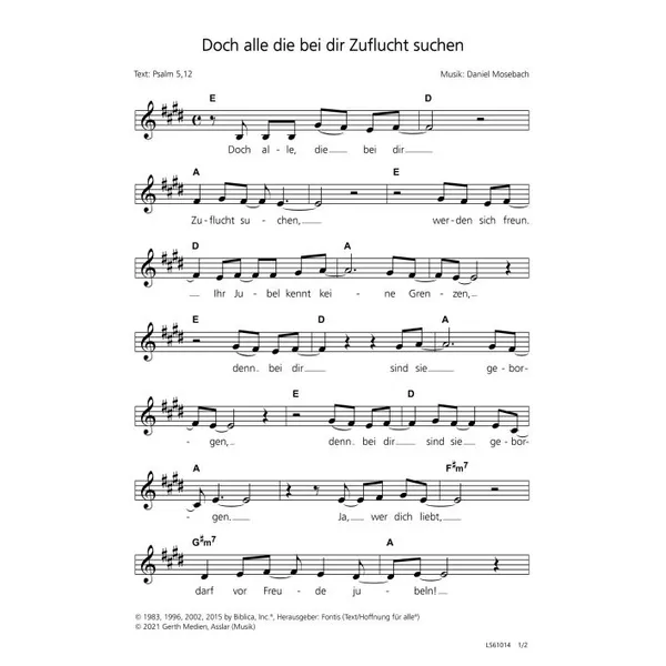 Produktbild des Artikels Doch alle die bei dir Zuflucht suchen (Noten - Download)