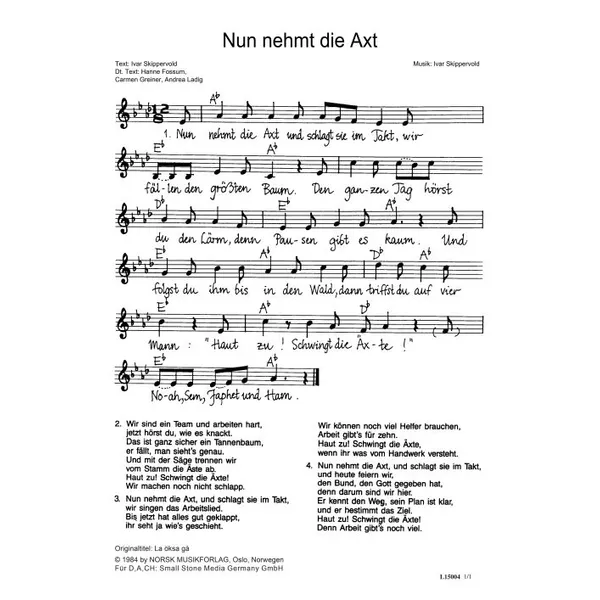 Produktbild des Artikels Nun nehmt die Axt (Noten - Download)