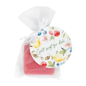Produktbild des Artikels Seife im Organzabeutel "Gott sorgt für dich" (Kosmetik)