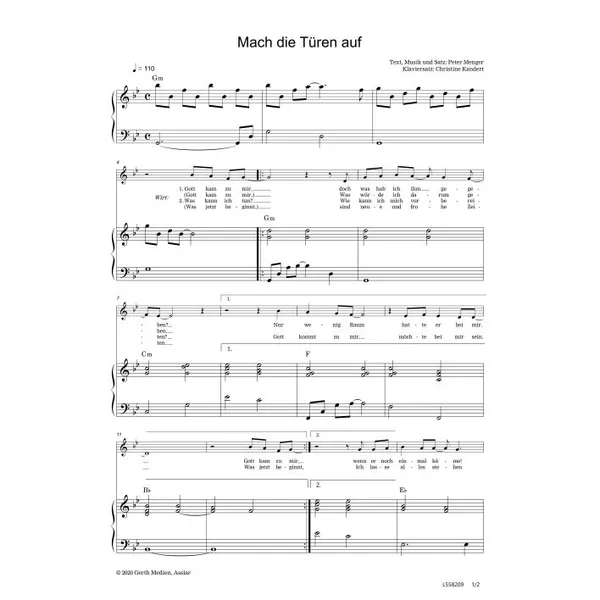 Produktbild des Artikels Mach die Türen auf (Noten - Download)