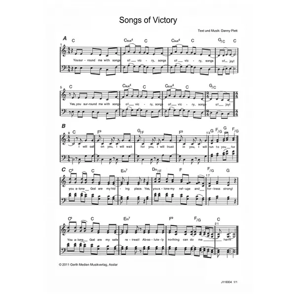 Produktbild des Artikels Songs Of Victory (Noten - Download)