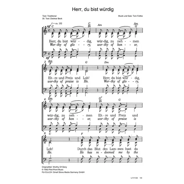 Produktbild des Artikels Herr, du bist würdig (Noten - Download)