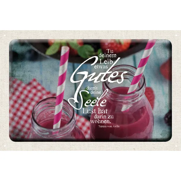 Produktbild des Artikels Metallschild Tischgemeinschaft "Tu deinem Leib etwas Gutes" ()