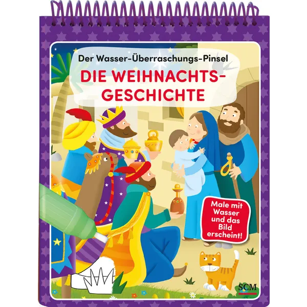 Produktbild des Artikels Der Wasser-Überraschungs-Pinsel - Die Weihnachtsgeschichte (Buch - Spiralbindung)