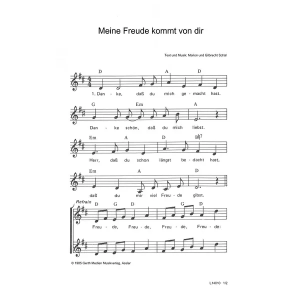 Produktbild des Artikels Meine Freude kommt von dir (Noten - Download)