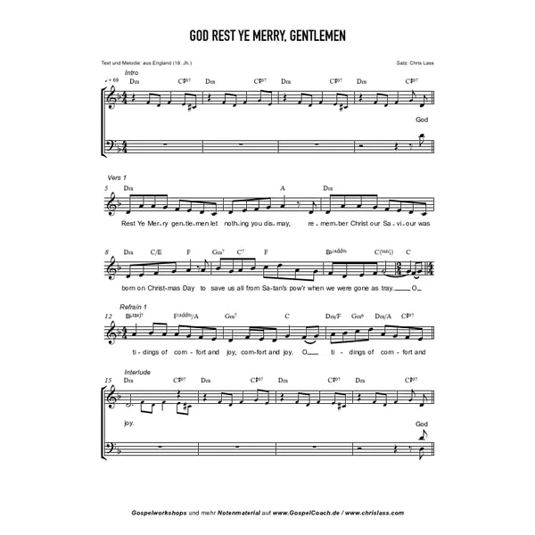 Produktbild des Artikels God Rest Ye Merry Gentlemen (Noten - Download)