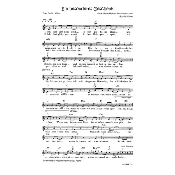 Produktbild des Artikels Ein besonderes Geschenk (Noten - Download)