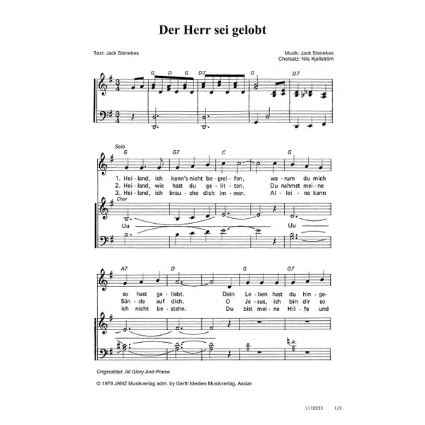 Produktbild des Artikels Der Herr sei gelobt (Noten - Download)