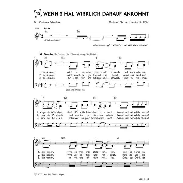 Produktbild des Artikels Wenn's mal wirklich darauf ankommt (Chor) (Noten - Download)