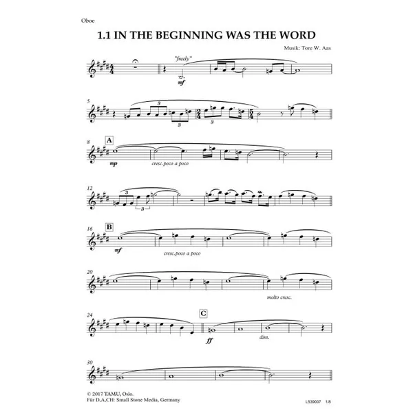 Produktbild des Artikels Messiah - Das Musical (Oboe) (Noten - Download)