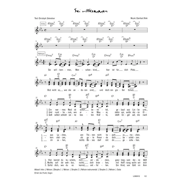 Produktbild des Artikels Sei willkommen (Noten - Download)