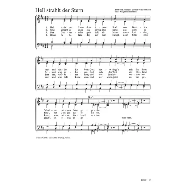 Produktbild des Artikels Hell strahlt der Stern (Noten - Download)