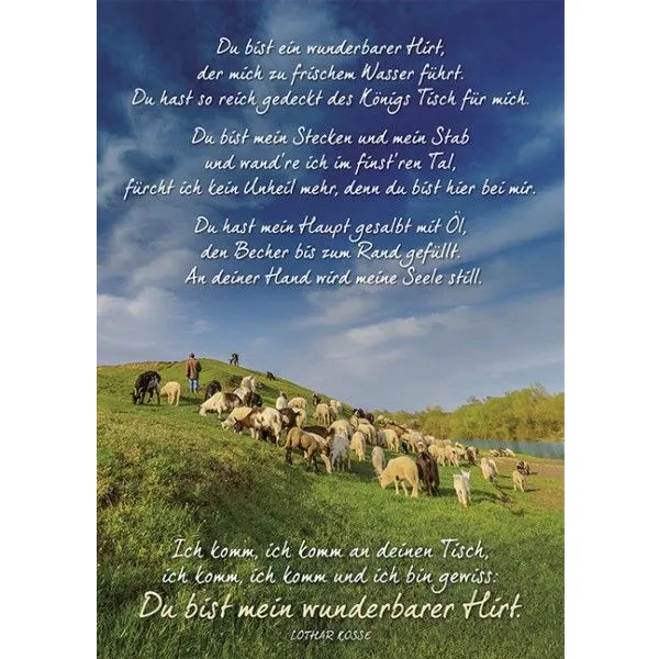 Produktbild des Artikels Postkarten: Du bist ein wunderbarer Hirt 4 Stück (Schreibwaren)