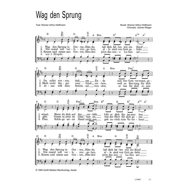 Produktbild des Artikels Wag den Sprung (Noten - Download)