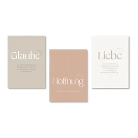 Produktbild des Artikels Poster A3 "Glaube, Hoffnung, Liebe" - 3er Set ()