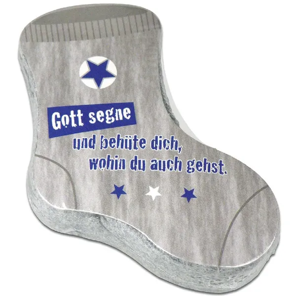 Produktbild des Artikels Sneaker-Socken "Gott segne und behüte dich..." Junge, graumeliert ()