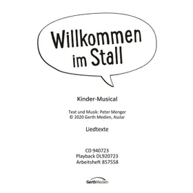 Produktbild des Artikels Willkommen im Stall (Liedtexte) (Noten - Download)
