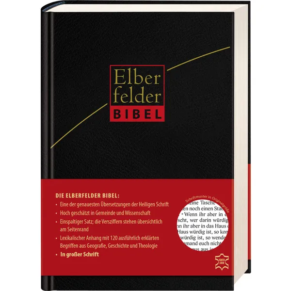 Produktbild des Artikels Elberfelder Bibel in großer Schrift, Leder (Bibel - Leder)
