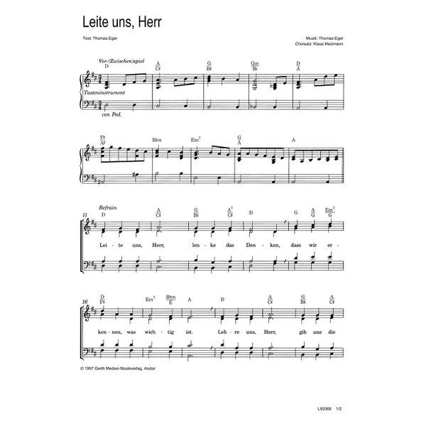 Produktbild des Artikels Leite uns, Herr (Noten - Download)