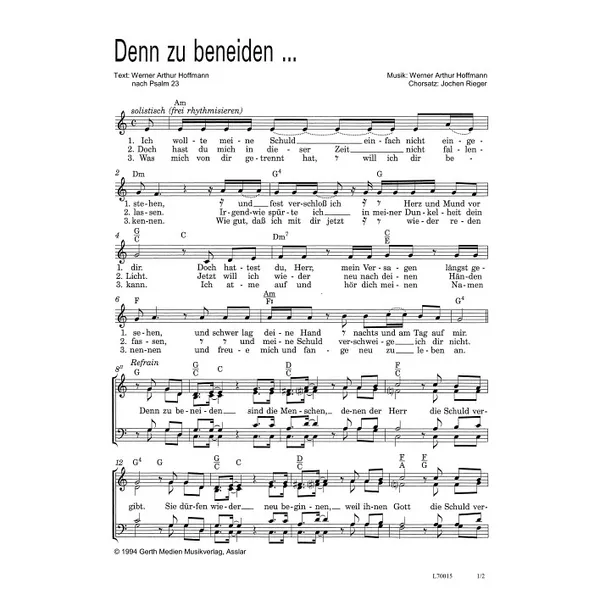Produktbild des Artikels Denn zu beneiden (Noten - Download)