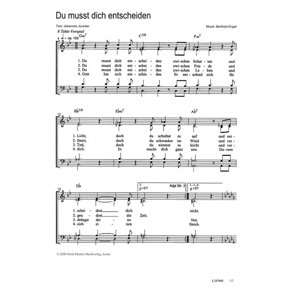 Produktbild des Artikels Du musst dich entscheiden (Noten - Download)