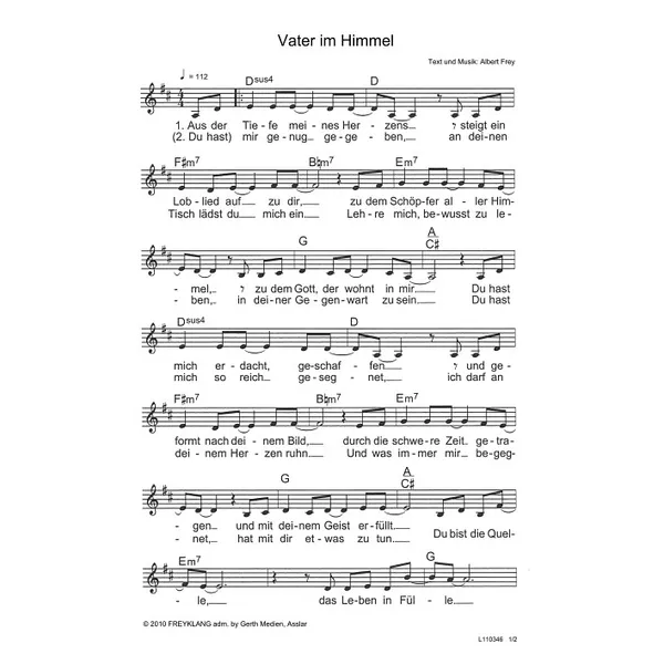 Produktbild des Artikels Vater im Himmel (Noten - Download)
