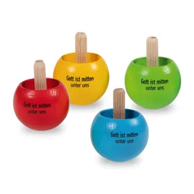 Produktbild des Artikels Kreisel "Gott ist mitten unter uns" - 4er Set ()