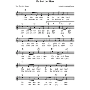 Produktbild des Artikels Du bist der Herr (Noten - Download)