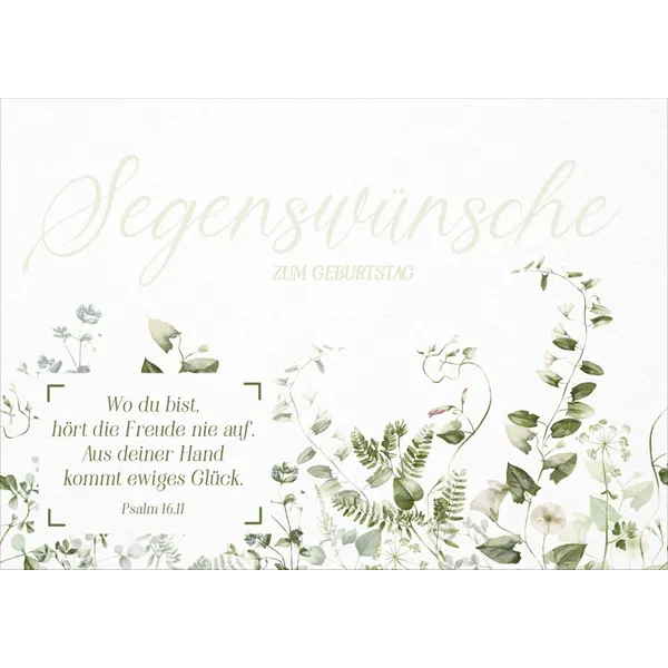 Produktbild des Artikels Faltkarte "Segenswünsche zum Geburtstag" (Schreibwaren)