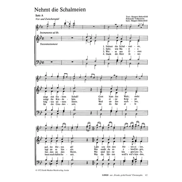 Produktbild des Artikels Nehmt die Schalmeien (Noten - Download)