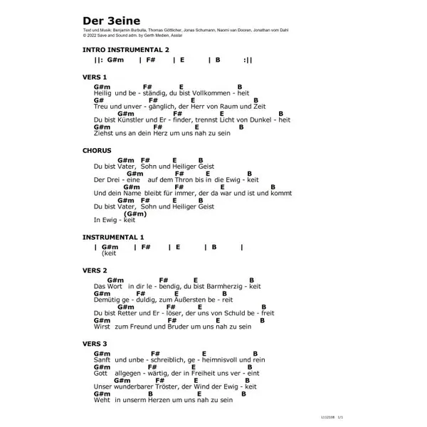 Produktbild des Artikels Der 3Eine (Noten - Download)