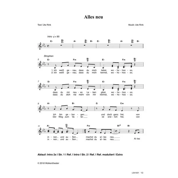 Produktbild des Artikels Alles neu (Noten - Download)