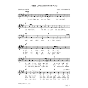 Produktbild des Artikels Jeden Ding an seinen Platz (Noten - Download)