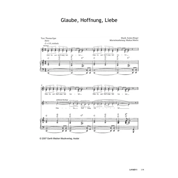 Produktbild des Artikels Glaube, Hoffnung, Liebe (Noten - Download)