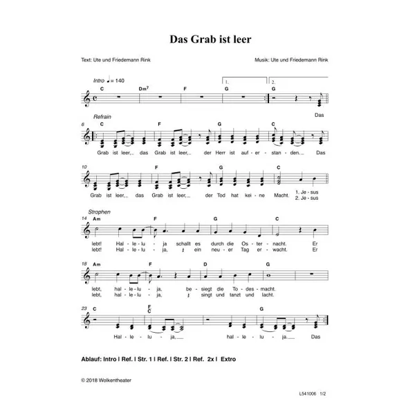 Produktbild des Artikels Das Grab ist leer (Noten - Download)