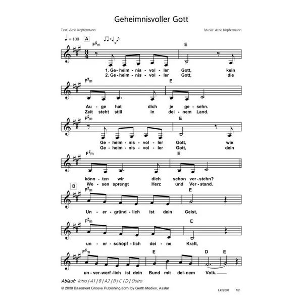 Produktbild des Artikels Geheimnisvoller Gott (Noten - Download)