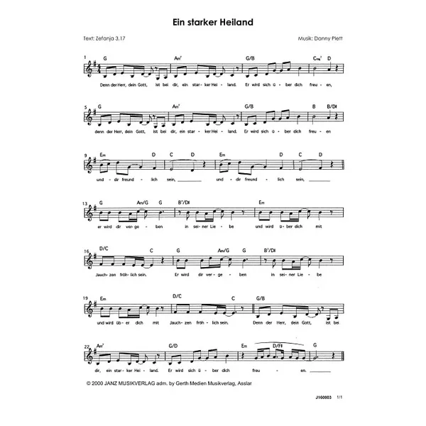 Produktbild des Artikels Ein starker Heiland (Noten - Download)