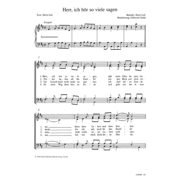 Produktbild des Artikels Herr, ich hör so viele sagen (Noten - Download)