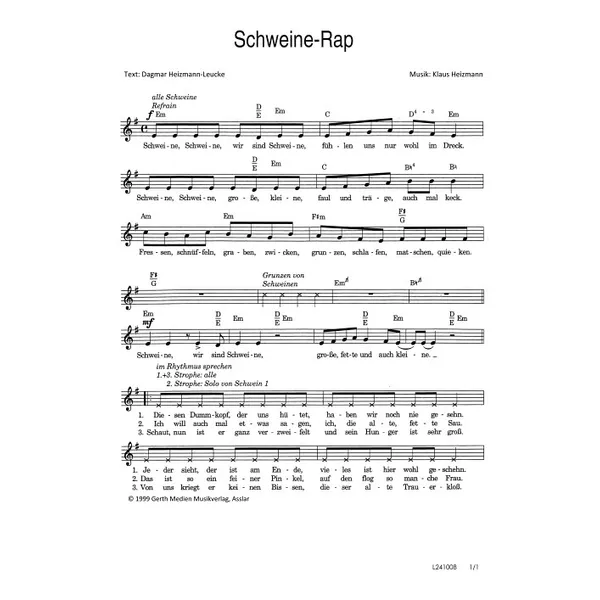 Produktbild des Artikels Schweine-Rap (Noten - Download)