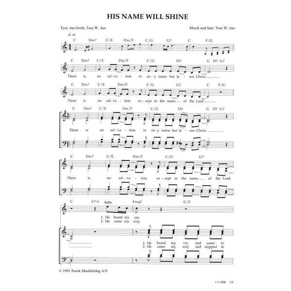 Produktbild des Artikels His Name Will Shine (Noten - Download)