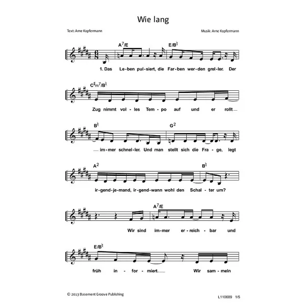 Produktbild des Artikels Wie lang (Noten - Download)