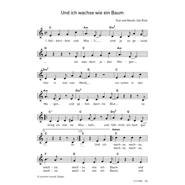 Produktbild des Artikels Und ich wachse wie ein Baum (Noten - Download)
